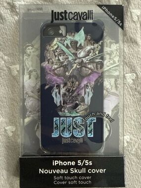 Just Cavalli Navy Blue Nouveau Skull iPhone 5/5s Case with Pastel Accents
